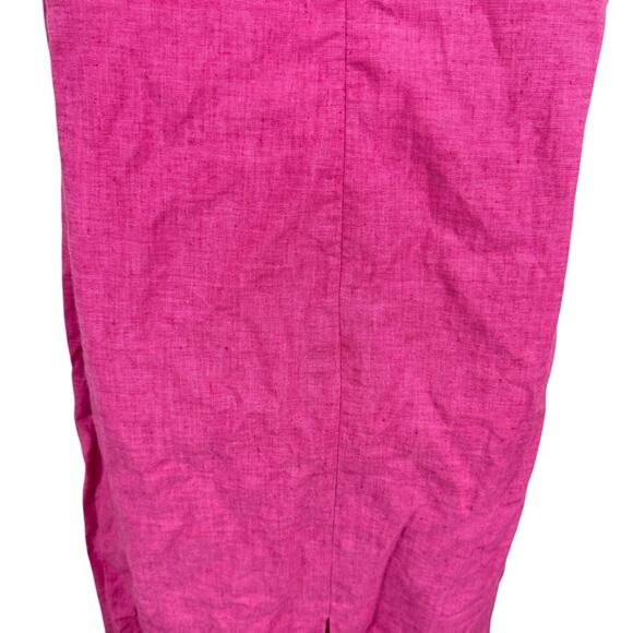 Liz Claiborne Sport 100% Linen Pink Sleeveless Maxi Dress Fringe Trim NWT sz 8 - Picture 12 of 16